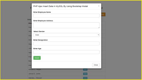 PHP Ajax Insert Data In MySQL By Using Bootstrap Modal Webslesson