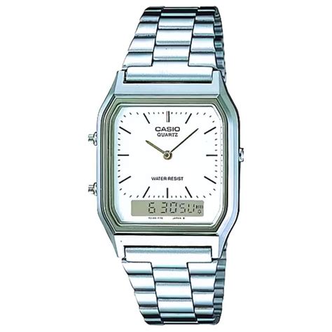 Rel Gio De Pulso Casio Vintage Unissex Anal Gico Prata Masculino