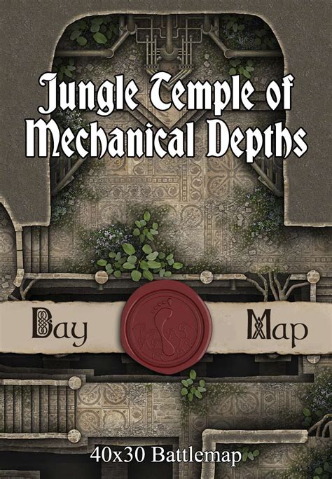 X Battlemap Jungle Temple Of Mechanical Depths Seafoot Games