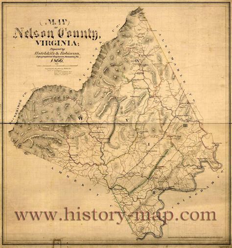 Historic Map of Nelson County, Virginia