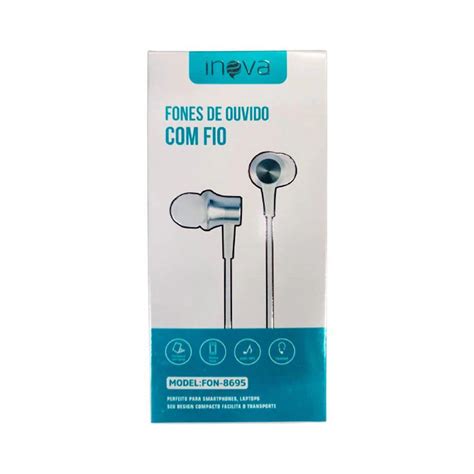 Fone INOVA P2 Microfone FON 8695 ÁUDIO FONES P2 Inova