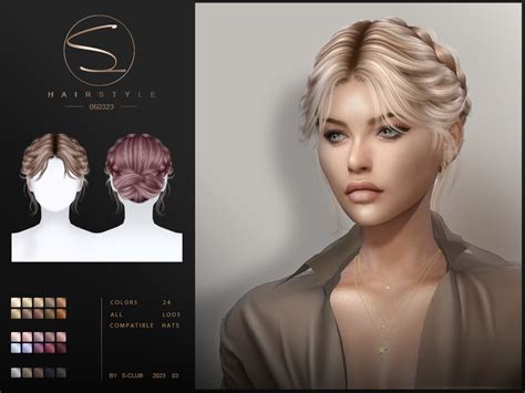 The Sims Resource Elegant Updo Hairstyle Flora