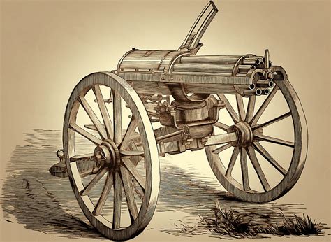 Gatling Gun 1898 Digital Art by Lew Marcrum - Pixels