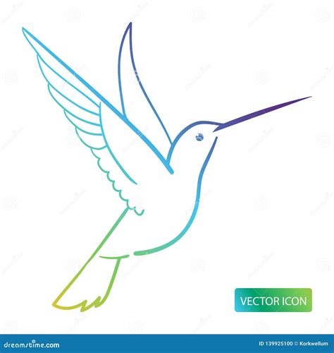 Icono Del Colibrí O Fondo Blanco De Logo Design Vector Image on