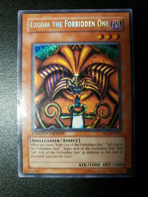 Yugioh Exodia The Forbidden One Mc En Secret Rare Limited Edition