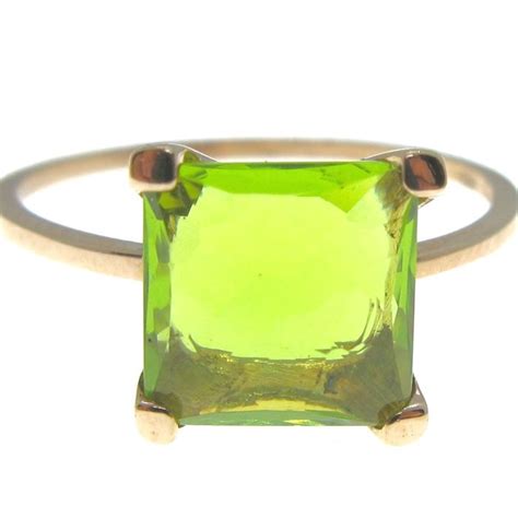 No Reserve Price Kt Ros Gold Ring Ct Peridot Catawiki