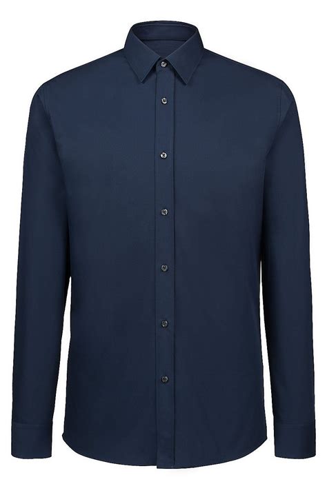 Hugo Boss Extra Slim Fit Shirt In Cotton Poplin Dark Blue Shirts From