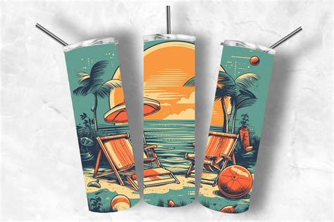 Retro Beach Tumbler Background Png Graphic by BOOcrafts · Creative Fabrica