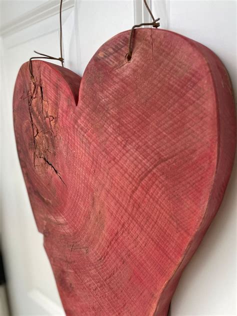 Large Handmade Rustic Wood Heart Large Wood Heart Heart Wall Hanging