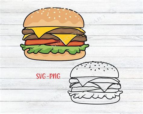 Cheeseburger Svg Cheeseburger Png Hamburger Svg Burger Svg Burger