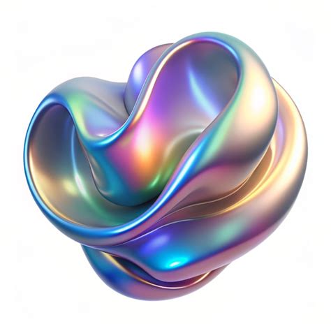 Premium Photo D Fluid Abstract Metallic Holographic Colored Shape In