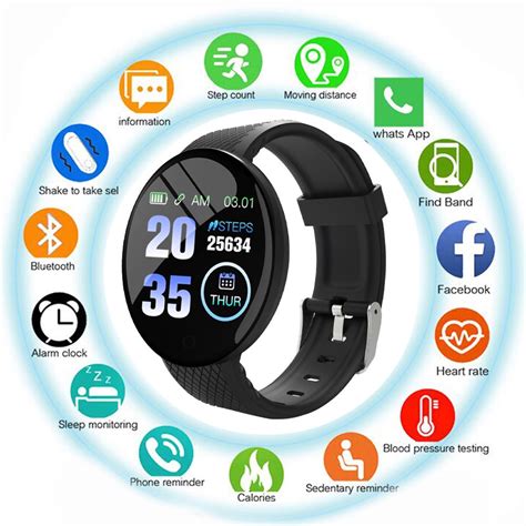 D Smartwatch Redondo Bluetooth Prova D Gua Monitor De