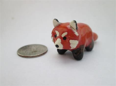 Red Panda Polymer Clay Figurine By Acraftforcrows On Etsy