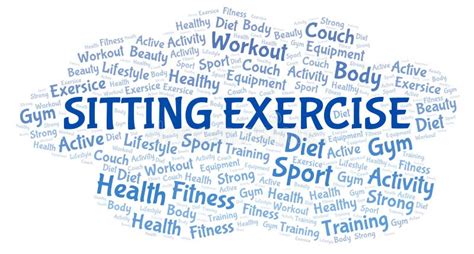 Sitting Exercise Word Cloud Wordcloud Made With Text Only Stock