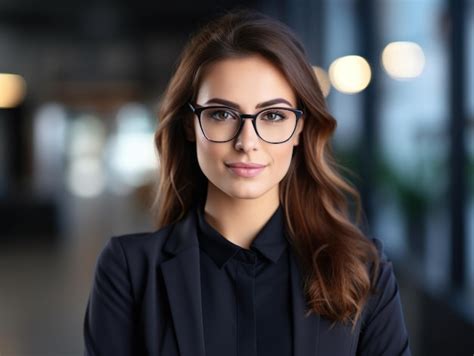 Premium Photo A Woman Wearing Glasses And A Black Suit