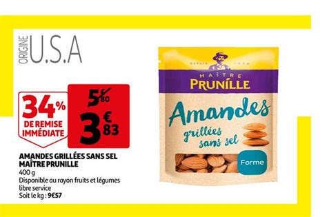 Promo Amandes Grillées Sans Sel Maître Prunille chez Auchan iCatalogue fr