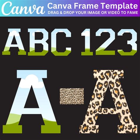 Canva Alphabets Template Canva Alphabet Font Canva Frame Template