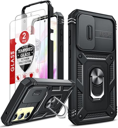 LeYi for Samsung Galaxy A35 5G Case with Camera Cover Slider, Full Body