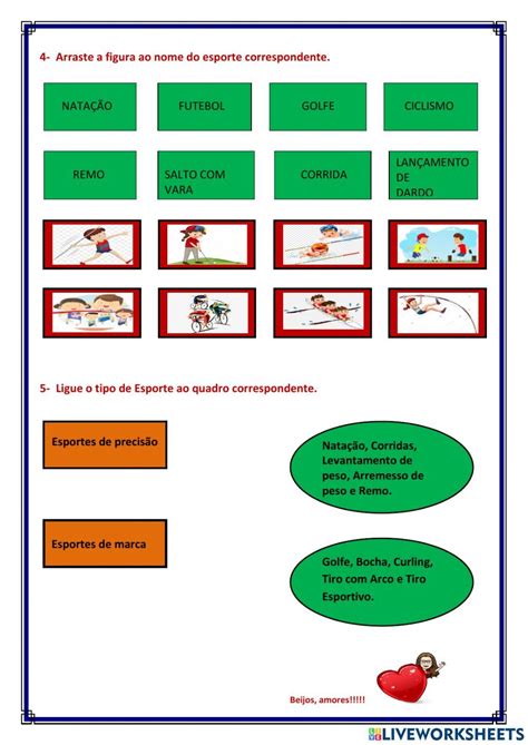 Actividad Interactiva De Esportes E Ginástica Para Fundamental 1 Puedes Hacer Los Ejercicios