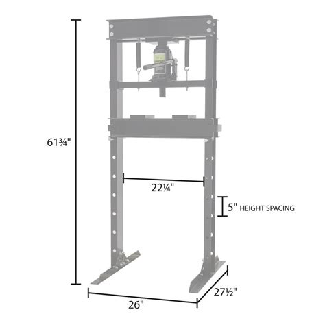 20 Ton Hydraulic Shop Press Black Widow