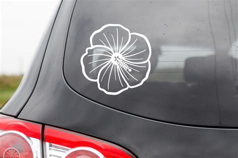 Hibiscus Vinyl Decal Hibiscus Decal Hibiscus Car Decal Etsy Espa A