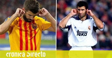 Piqué imitó a Figo en el Wanda Metropolitano