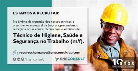 Técnico De Higiene Saúde E Segurança No Trabalho Emprego Em Angola 2024