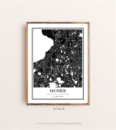 Ocoee Florida Map Ocoee FL Map Ocoee City Map Ocoee Print - Etsy