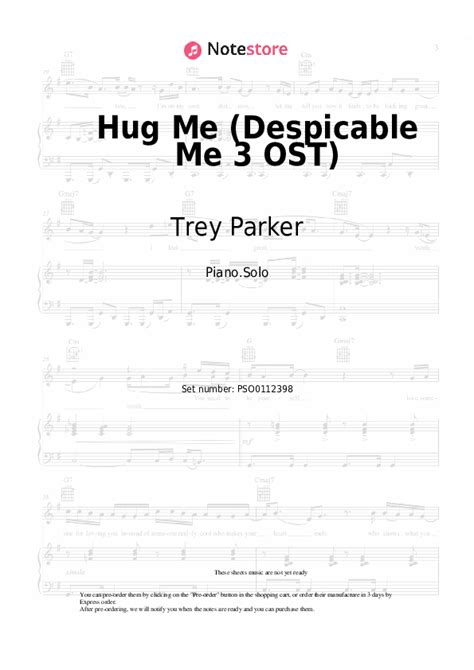 Hug Me (Despicable Me 3 OST) piano sheet music Pharrell Williams, Trey ...