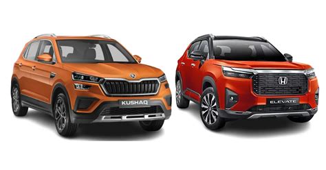 Skoda Kushaq Vs Honda Elevate Comparing Their Variants Under Rs