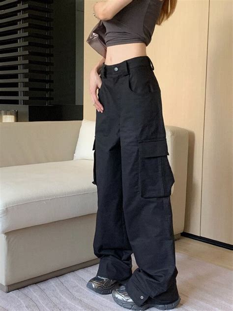 Y K High Waist Cargo Pants Shoptery High Waisted Denim Skirt High