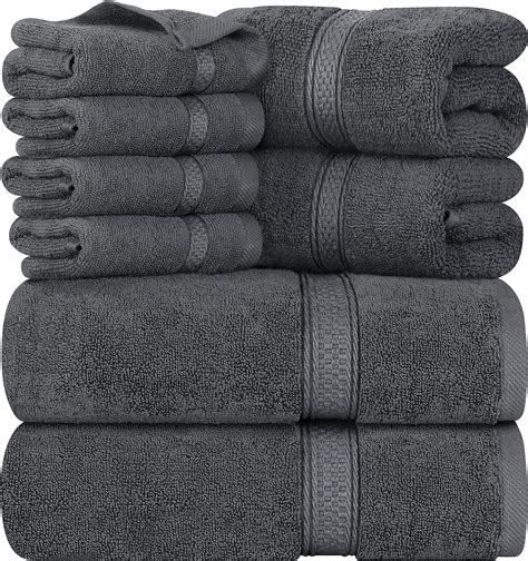 Utopia Towels 8 Piece Premium Towel Set 2 Bath Towels 2 Hand Towels And 4 Wash Cloths 600