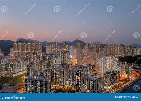 Panorama Aerial View Of Hong Kong City Tseung Kwan O April