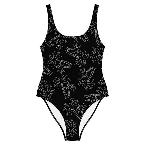 Womens Black Palm Tree One Piece Swimsuit In 2022 Swimsuits For All