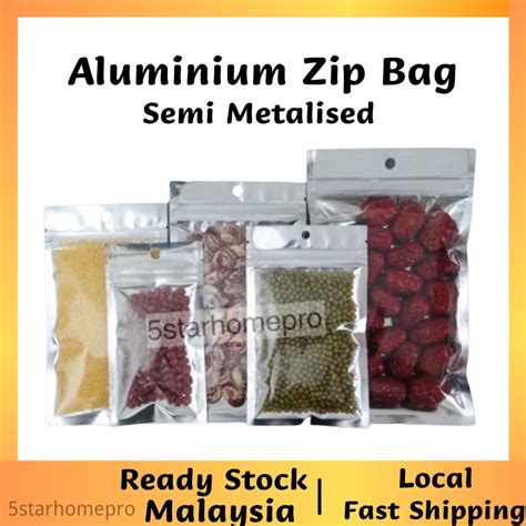 50 Pcs Zip Lock Aluminium Packing Bag Aluminium Zip Bag Shopee Malaysia