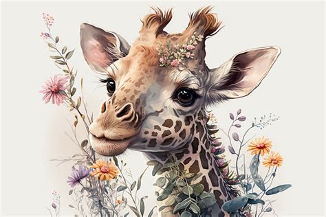 Watercolor Giraffe