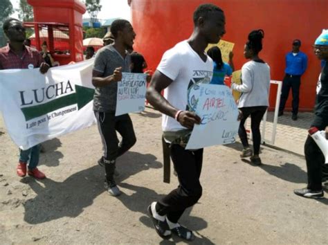 Nord Kivu marche en cours de la LUCHA à Goma pour décrier l