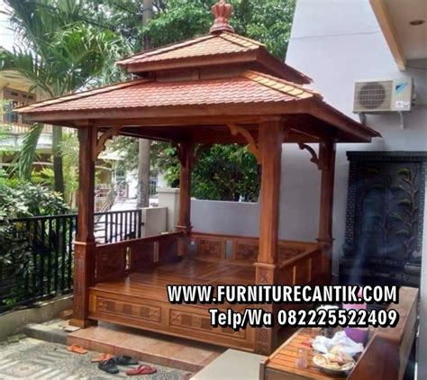 Gazebo Kayu Jati Ukiran Minimalis Toko Furniture Cantik Jepara