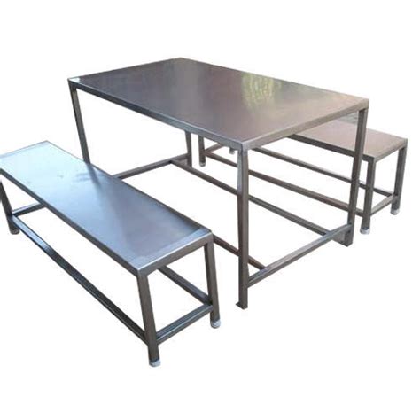 Grey Ss Canteen Dining Table Set Seating Capacity Seater Size