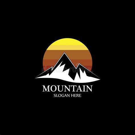 Mountain Sun Logo Design Concept Template Vector Stock Vector