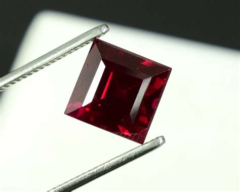 10 Cts Natural Red Ruby Square Shape Certified Red Ruby Square Etsy