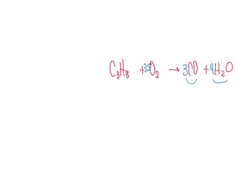 SOLVED: balance the following reaction C3H8 +O2 –> CO +H2O