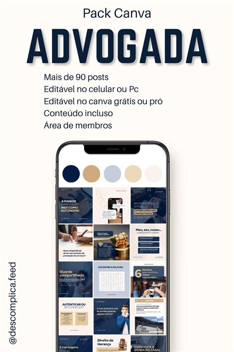 Pack Canva Advogada Template instagram Design de página de rede