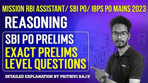 Rbi Assistant Sbi Po Reasoning Prelims Level Questions By