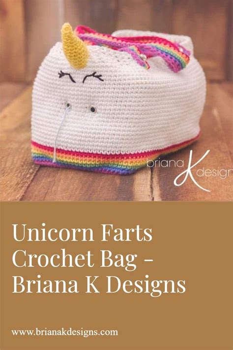 A Crochet Bag With A Unicorn Face On It And The Text Unicorn Parts