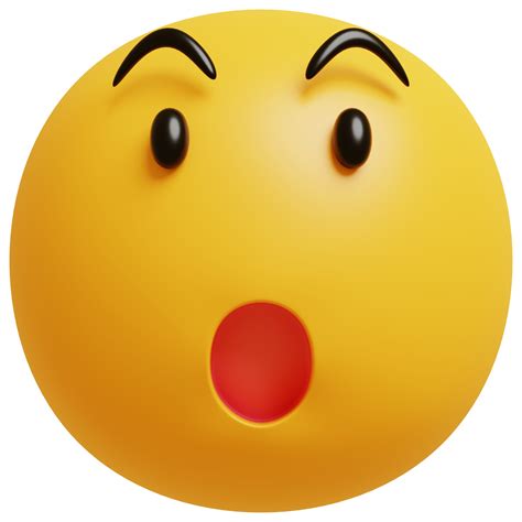 Yellow Face Wow Emoji Surprised Shocked Emoticon 3d Render