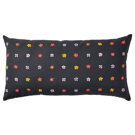 SOMMARBINKA Cushion, black/multicolor, 12x23" - IKEA