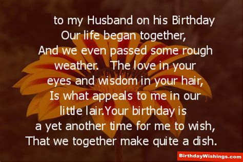 Short Birthday Poems For Husband