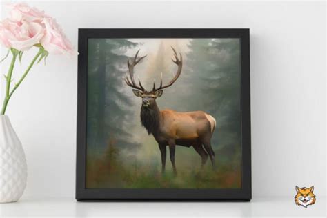 Elk Standing In A Forest Clearing 1 Graphic By Meow Backgrounds