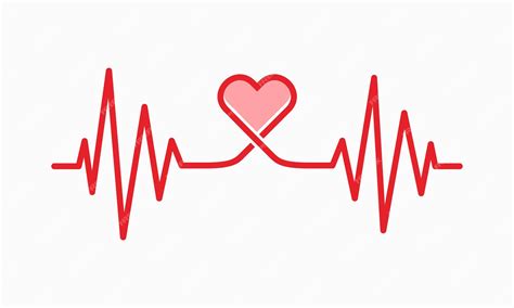 Ilustración De Línea De Latidos Del Corazón Traza De Pulso Ecg O Ekg Símbolo Gráfico De Cardio